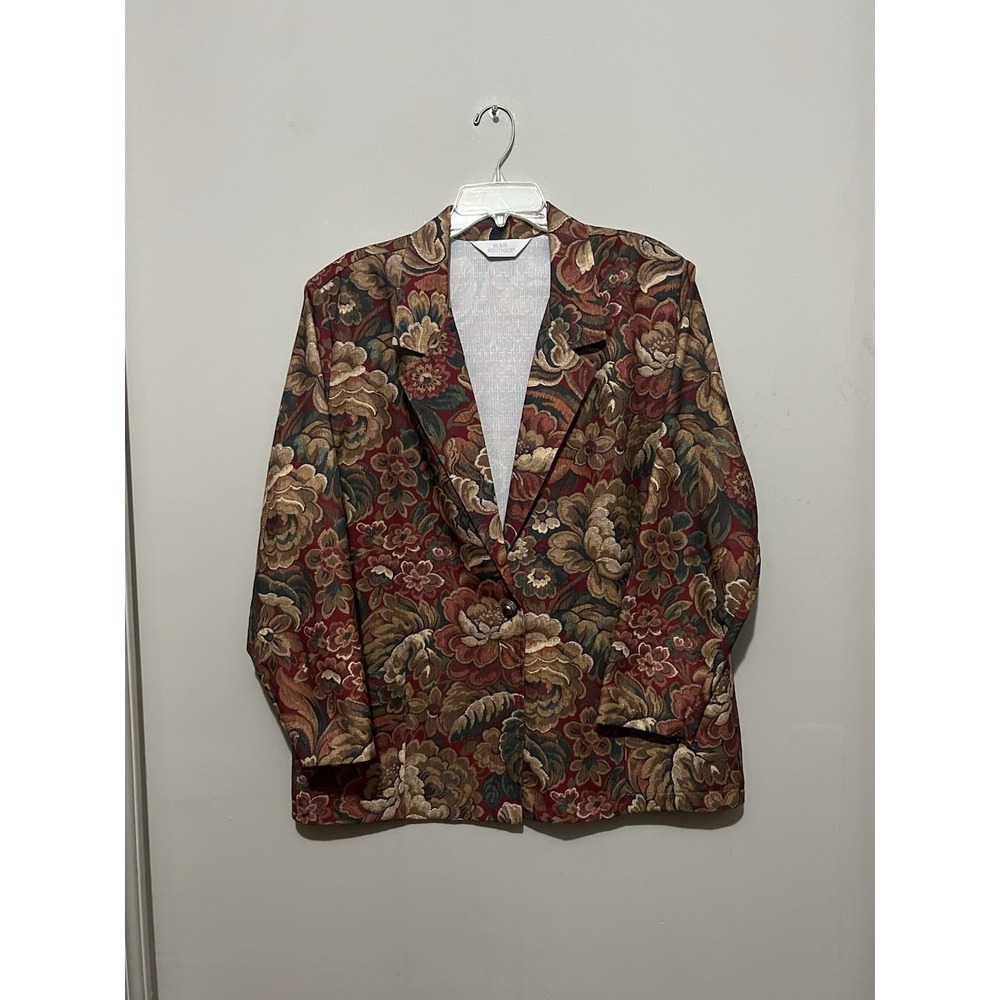 Vintage‎ 80s Blair Boutique Women's Large Floral Geometric  Blazer Jacket USA